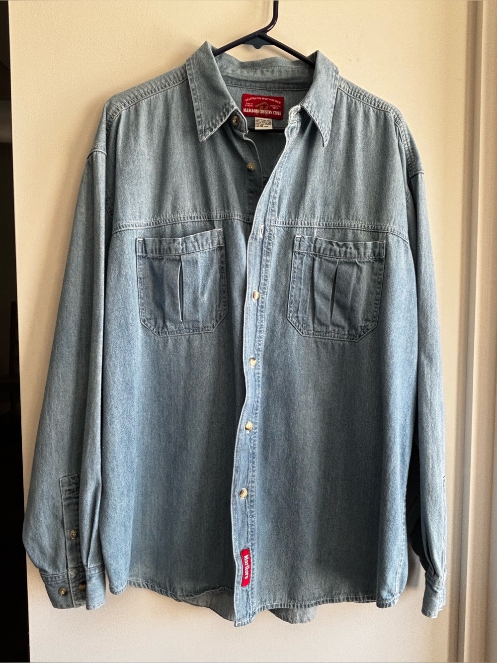 Marlboro Light Blue Denim Button-Down Shirt (Vintage)